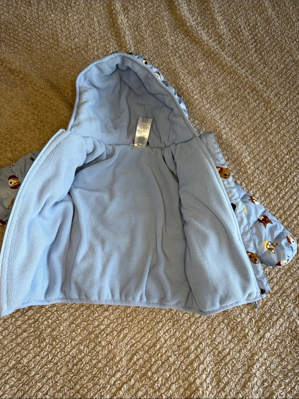 Cute Dog Print Puffer Jacket